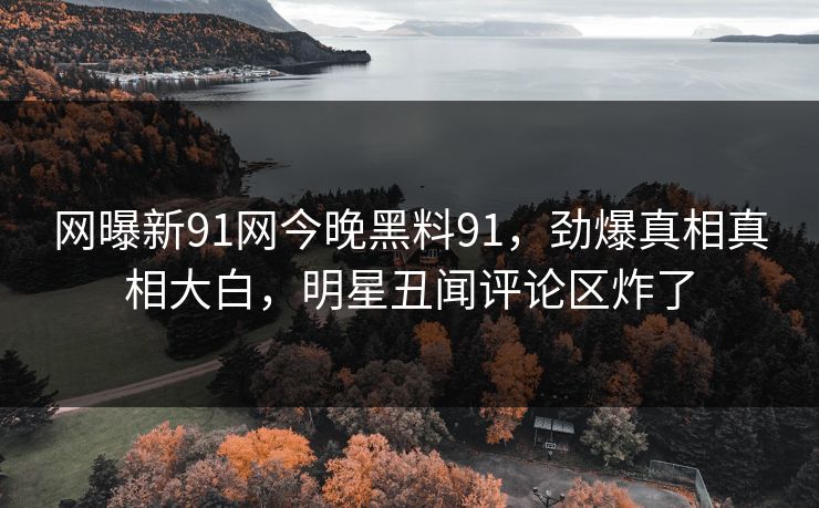网曝新91网今晚黑料91，劲爆真相真相大白，明星丑闻评论区炸了